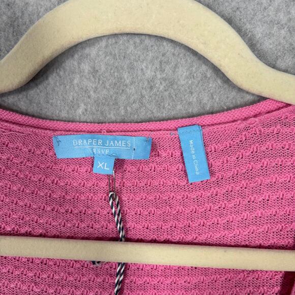 Draper James Cardigan Sweater Womens XL Pink Waffle Textured Clip Dot‎ NEW $58 - Picture 6 of 13